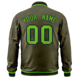Custom Graffiti Pattern Trendy Baseball Jacket Personalized Stitched Text Logo Fashion Bomber Full-Zip Trendy Jacket