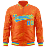 Custom Graffiti Pattern Trendy Baseball Jacket Personalized Stitched Text Logo Varsity Bomber Trendy Full-Zip Jacket