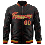 Custom Graffiti Pattern Trendy Baseball Jacket Men's Unique Stitched Text Logo Varsity Bomber Jacket