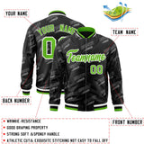 Custom Graffiti Pattern Trendy Jacket  Lightweight College Bomber Coat Full-Zip Trendy Baseball Jacket