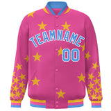 Custom Graffiti Pattern Star Varsity Baseball Jacket Windreaker Letterman Bomber Coat