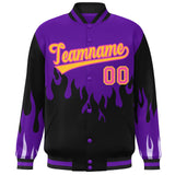 Custom Graffiti Pattern Flame Personalized Stitched Text Logo Streetwear Baseball Jacket Full-Snap Jacket