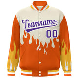 Custom Graffiti Pattern Flame Personalized Stitched Text Logo Streetwear Baseball Jacket Full-Snap Jacket
