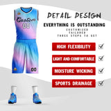 Custom Gradient Fashion Sets Slash Basketball Jersey Fun Gifts