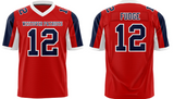 Custom Red Navy-White Classic Style Mesh Authentic Football Jersey