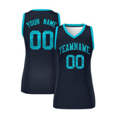 Custom Navy Sky Blue Women Basketball Jersey Dress