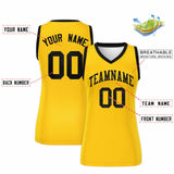 Custom Gold Black Women Basketball Jersey Dress