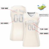 Custom Cream White Women Basketball Jersey Dress