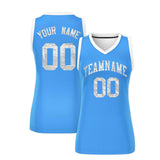 Custom Powder Blue White Women Basketball Jersey Dress