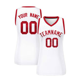 Custom White Red Women Basketball Jersey Sequined Dress