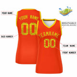 Custom Orange Gold Women Basketball Jersey Dress