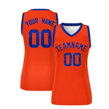 Custom Orange Royal Women Basketball Jersey Sequined Dress