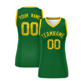 Custom Kelly Green Gold Women Basketball Jersey Sequined Dress