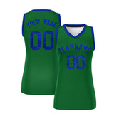 Custom Kelly Green Royal Women Basketball Jersey Sequined Dress