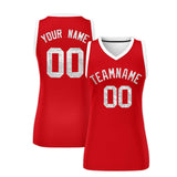 Custom Red White Women Basketball Jersey Sequined Dress