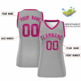 Custom Silver Pink Women Basketball Jersey Dress