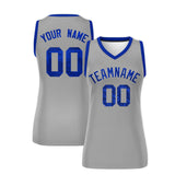Custom Silver Royal Women Basketball Jersey Sequined Dress