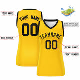 Custom Gold Black Women Basketball Jersey Dress