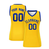 Custom Gold Royal Women Basketball Jersey Sequined Dress