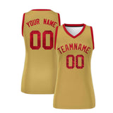 Custom Old Gold Red Women Basketball Jersey Sequined Dress