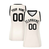 Custom Cream Black Women Basketball Jersey Sequined Dress