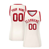 Custom Cream Red Women Basketball Jersey Sequined Dress