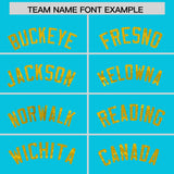 Custom Sky Blue Gold Women Basketball Jersey Dress