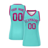 Custom Bright Green Pink Women Basketball Jersey Sequined Dress