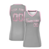 Custom Silver Light Pink Women Basketball Jersey Dress