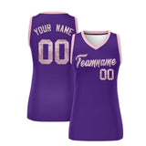Custom Purple Light Pink Women Basketball Jersey Dress