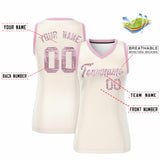 Custom Cream Light Pink Women Basketball Jersey Dress