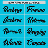 Custom Sky Blue Black Women Basketball Jersey Dress