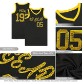 Custom Bright Green Sequined Tops Athletic Basketball Jersey