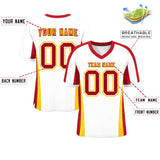 Custom White Color Block Mesh Authentic Football Jersey