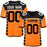 Custom Black Orange Raglan Sleeves Side Blocks Pattern Authentic Football Jersey