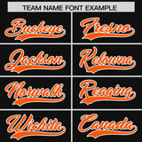 Custom Black Orange and Bright Green Sides Gradient Fashion Personalized Team Football Jersey
