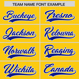 Custom Gold Royal and Red Sides Gradient Fashion Personalized Team Football Jersey