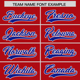 Custom Red Royal and Pink Sides Gradient Fashion Personalized Team Football Jersey