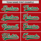 Custom Red Kelly Green and Royal Sides Gradient Fashion Personalized Team Football Jersey