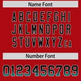 Custom Red Black and Aqua Sides Gradient Fashion Personalized Team Football Jersey