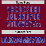 Custom Cardinal Royal and Powder Blue Sides Gradient Fashion Personalized Team Football Jersey