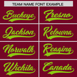 Custom Cardinal Neon Green and Gold Sides Gradient Fashion Personalized Team Football Jersey