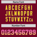 Custom Cardinal Pink and Gold Sides Gradient Fashion Personalized Team Football Jersey