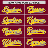 Custom Cardinal Pink and Gold Sides Gradient Fashion Personalized Team Football Jersey