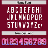 Custom Cardinal Pink and Powder Blue Sides Gradient Fashion Personalized Team Football Jersey