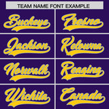 Custom Purple Gold Sides Gradient Fashion Personalized Team Football Jersey