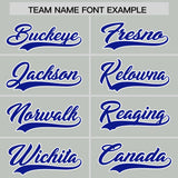 Custom Gray Royal and Orange Sides Gradient Fashion Personalized Team Football Jersey