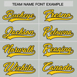 Custom Gray Royal and Gold Sides Gradient Fashion Personalized Team Football Jersey