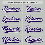 Custom Gray Pink and Purple Sides Gradient Fashion Personalized Team Football Jersey