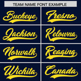Custom Navy Pink and Gold Sides Gradient Fashion Personalized Team Football Jersey